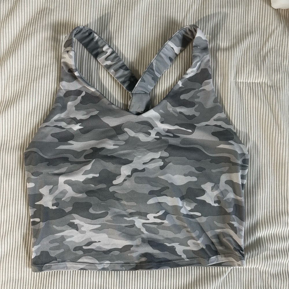 Kyodan Gray Camo Racerback Sports Bra